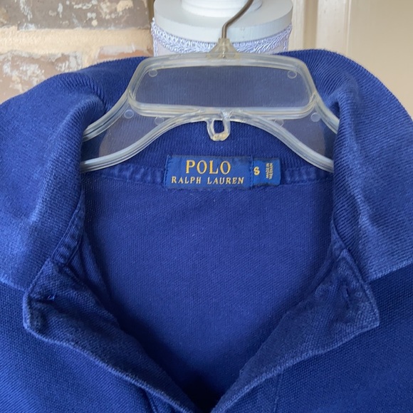 POLO by RALPH LAUREN Striped Cotton Pique Polo Shirt Blue & White Stripe Sz S - Picture 9 of 13